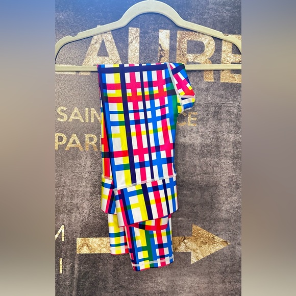 Terez XS Technicolor Plaid Shine Leggings and Sports Bra Set ♥️💙💛 - Picture 13 of 16